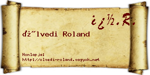 Ölvedi Roland névjegykártya